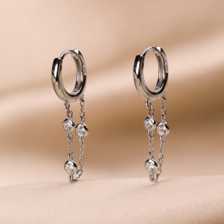 Cercei argint Gioia chain zirconia