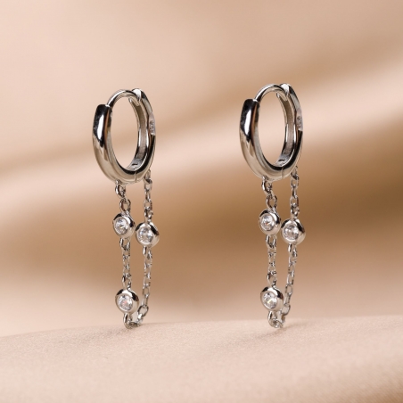 Cercei argint Gioia chain zirconia