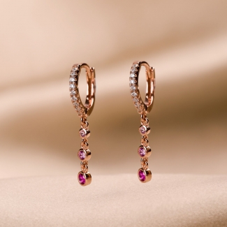 Sterling Pink Silver Earings Cool Shade fucshia