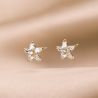 Sterling Silver Earings Minimal Flower Glow