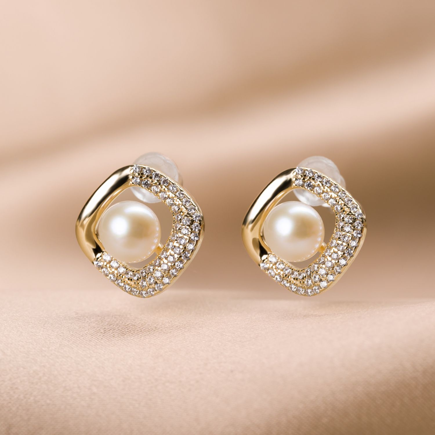 Sterling Silver Earings Pearls Romance