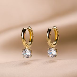 Sterling Silver Earings Gioia Solitaire