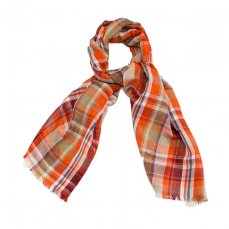 Esarfa barbati Gaia orange plaid