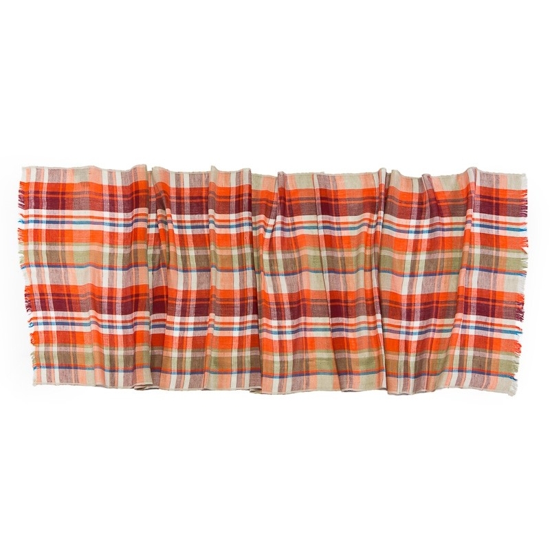 Esarfa barbati Gaia orange plaid