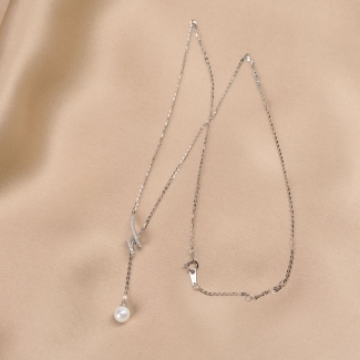 Colier argint Game of Pearl