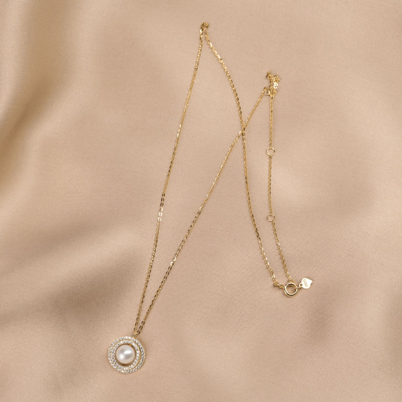 Sterling Silver Necklace Soul Pearls gold