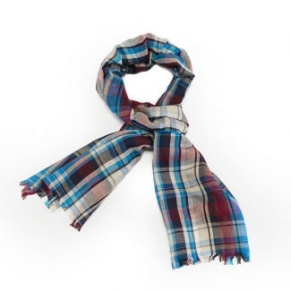 Scarf men Gaia blue plaid