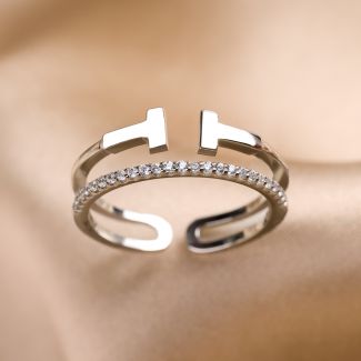 Sterling Silver Ring 2 Ways double