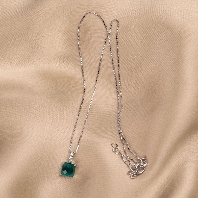 Colier argint Scarlet Emerald