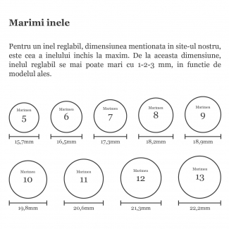 Inel argint reglabil Bold Match gold