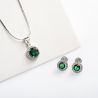 Sterling Silver Earrings, Chain and Pandant Royal Green