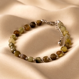 Sterling Silver Ella Morandi Bracelet Green Garnet