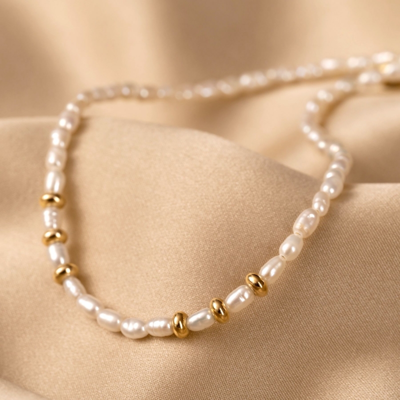 Sterling Gold Silver Necklace Hot Now Pearl