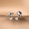 Sterling Silver Earrings Minimal Music Notes