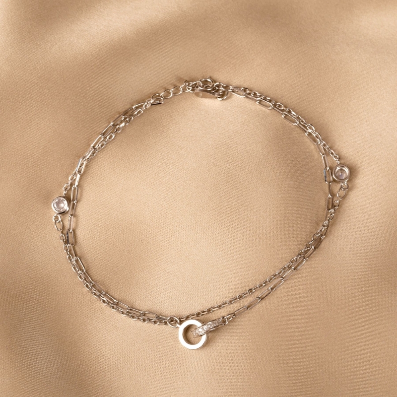 Sterling Silver Double Moon & Back chain