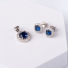 Cercei si pandant argint Royal Blue rotund