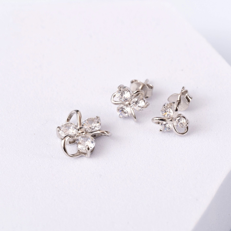 Cercei si pandant argint Lovely Flower