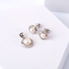 Sterling Silver Earrings and Pandant set Pure Pearls