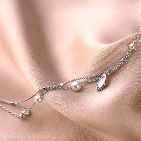 Sterling Silver Bracelet Desire Pearl & Cristals