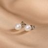 Sterling Silver Earrings Minimal S White Pearls