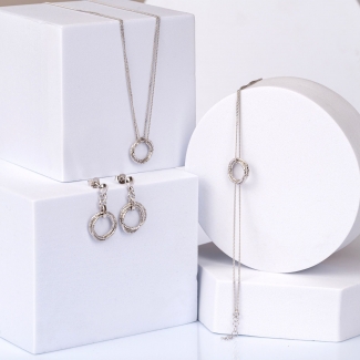 Gift Sterling 925 Silver Earrings, Necklace and Bracelet 3 Desires