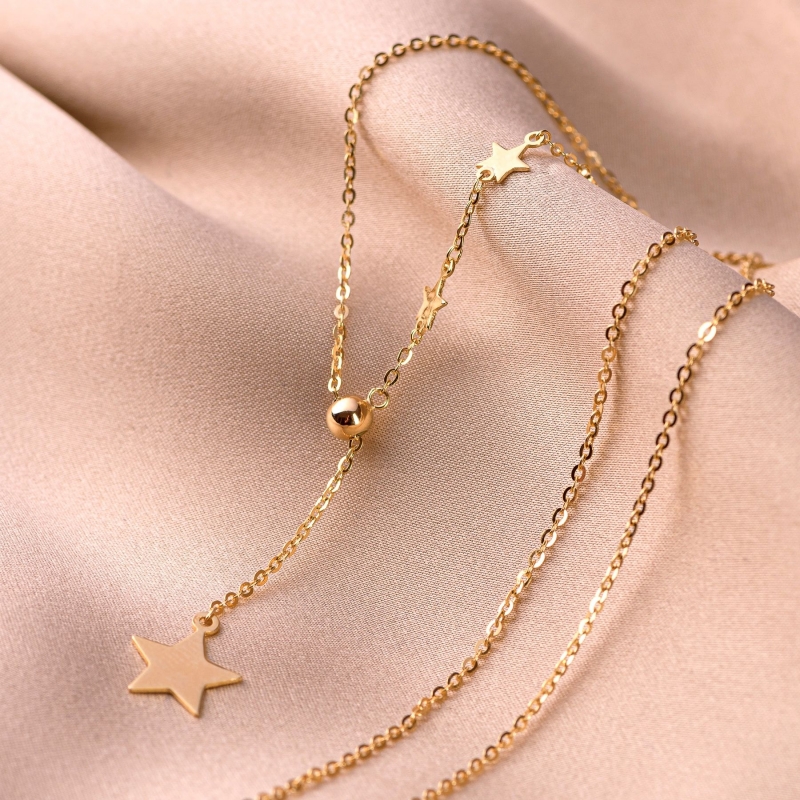 Set Colier argint Gold Stars si Cercei argint Anything you need