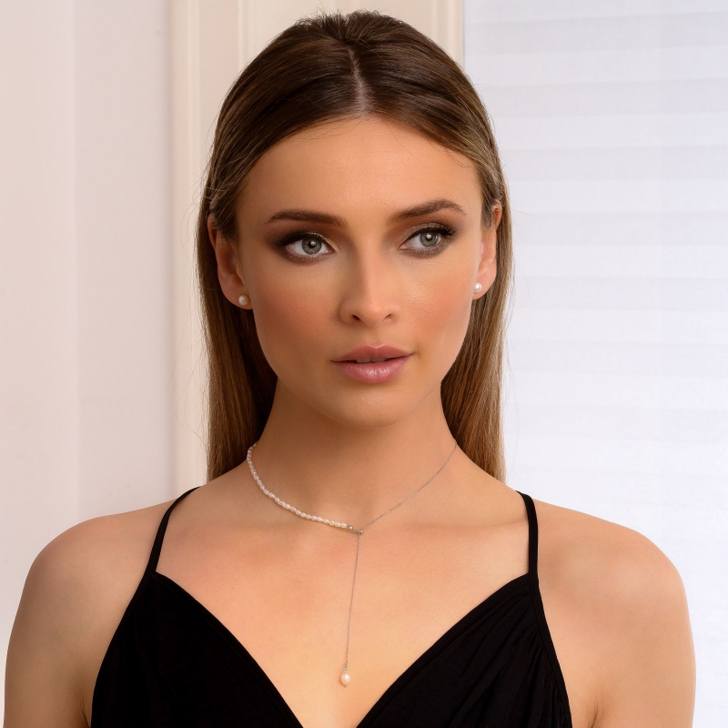 Gift Earrings and 2 silver pearl necklaces