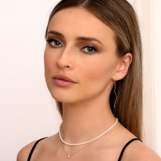 Sterling Silver Necklace Solitaire gold