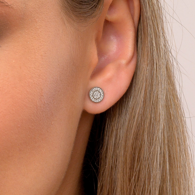 Sterling Silver Earrings Touch& Glow zirconia