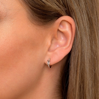 Cercei argint roz Cool Spring zirconia aqua