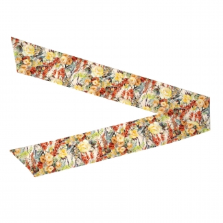 Long Silk Scarf Yellow Roses