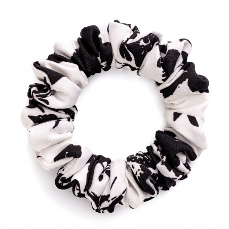 Hair Twist matase Scrunch Roses Black&White