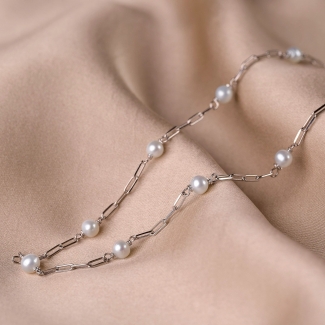 Colier argint Special Moments perle albe