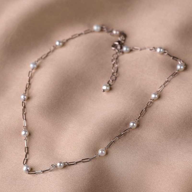 Colier argint Special Moments perle albe