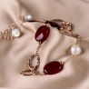 Sterling Silver Necklace La Belle Veneziana agate and pearls