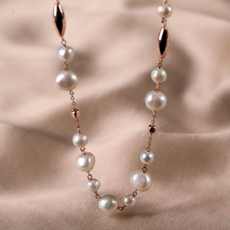 Sterling Silver Necklace J'adore white pearls