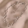 Sterling Silver Necklace long  Special Moments white pearls
