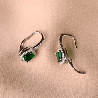 Cercei argint My Special emerald zirconia
