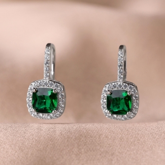 Cercei argint My Special emerald zirconia