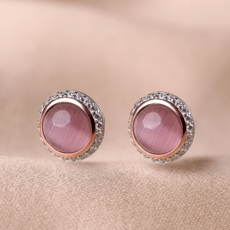 Cercei argint Daisy Amethyst zirconia