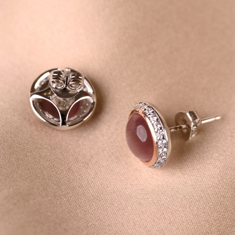 Cercei argint Daisy Amethyst zirconia