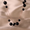 Colier argint 4 Black Dress agate negre
