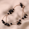 Colier argint 4 Black Dress agate negre