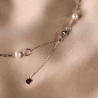 Choker argint cu perle de cultura, lantisor culisant
