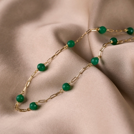 Adjustable Sterling Silver Choker green jade