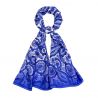 Silk shawl twill Deep Blue Paisley Design