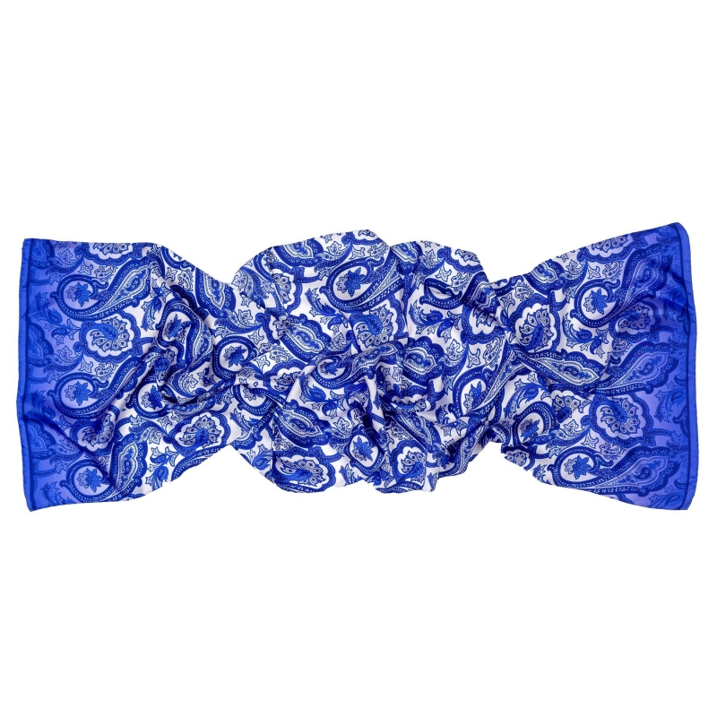 Sal matase twill Deep Blue Paisley Design