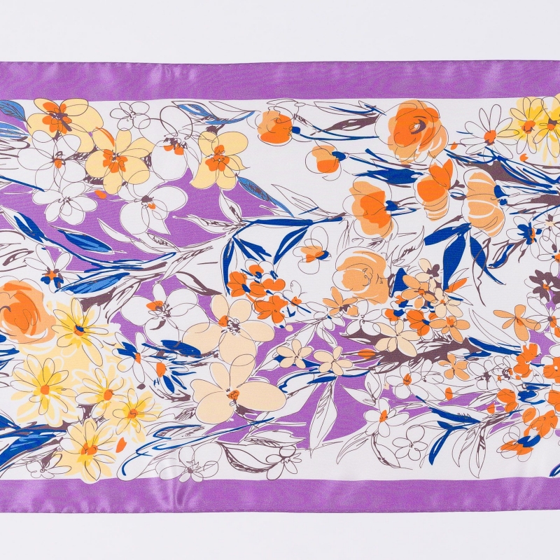 Silk shawl Into the Flowers Dreams mauve