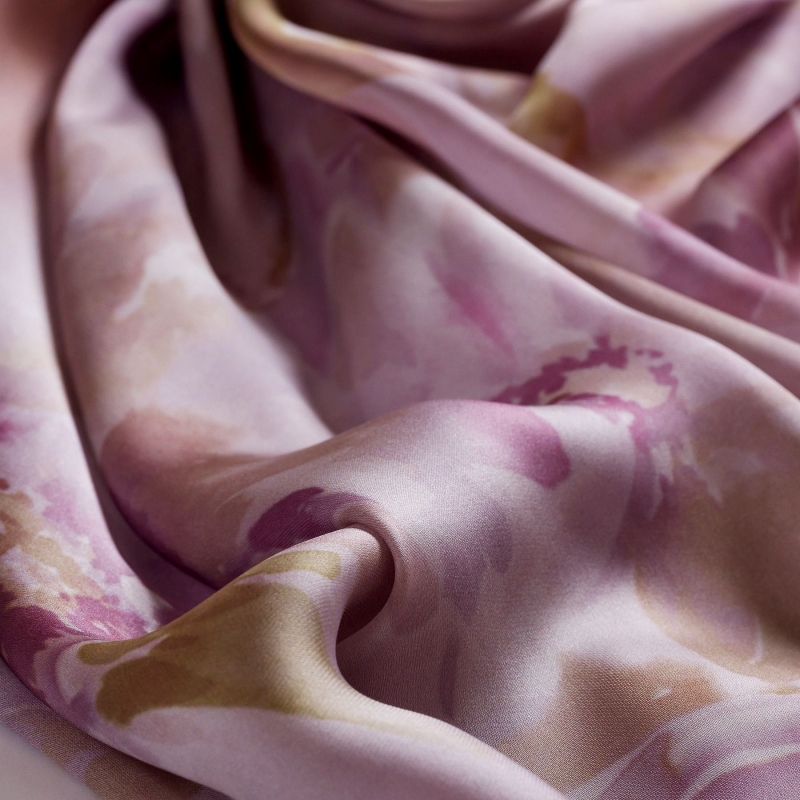 Silk scarf Temps des Roses cendre