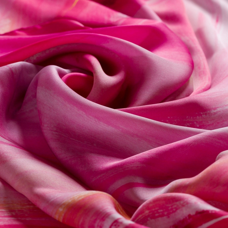 Silk scarf Almost plain red pink